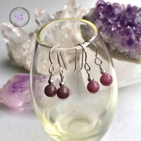 Pink Tourmaline Silver Earrings